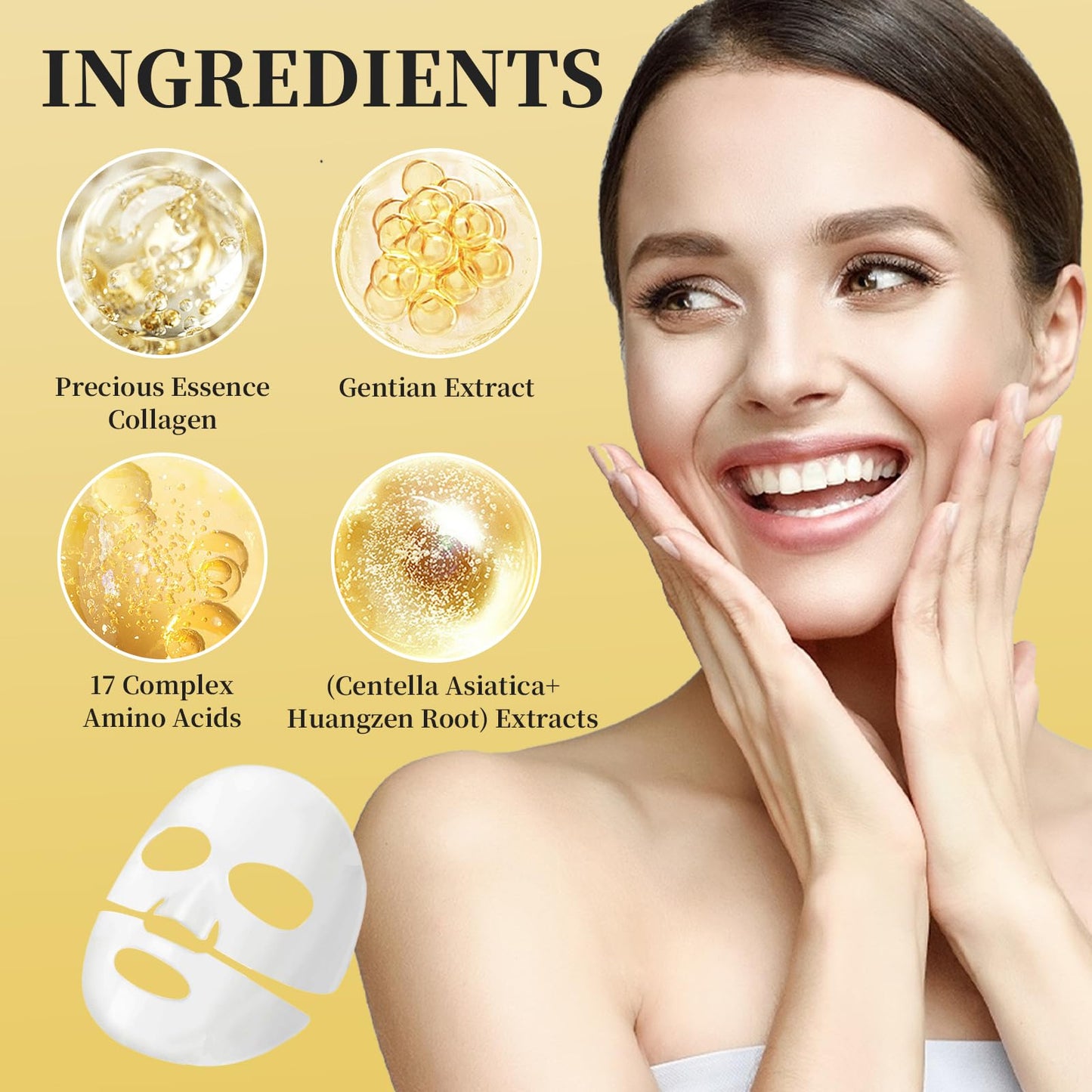 Xumann Biodance Collagen Mask Overnight, Brightening Bio Collagen Face Mask, Moristurizing Anti Wrinkle Face Mask Set with 2PCS Eye Mask