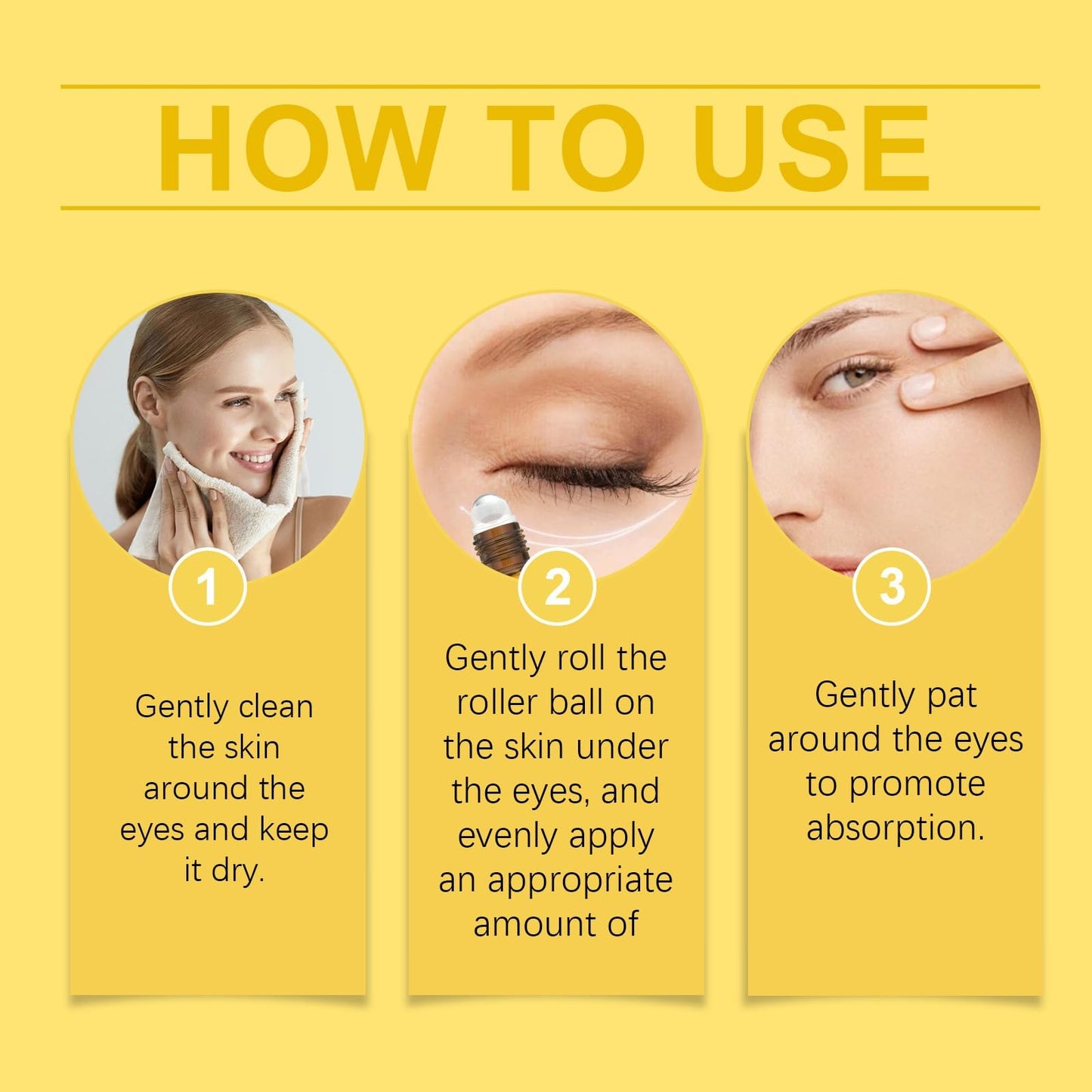 Fankayi Rollerball Castor Oil,Eyelid Lifting Cream,Eye Cream for Dark Circles and Puffy Eyes,Eyes Roller for Dark Circles and Puffiness,Eye Serum for Lines and Wrinkles,A Cure for Darkness