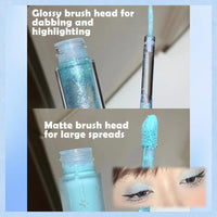 MINSHZEE Shimmering Eyeshadow Palette, Blue-Purple-Green Shades, Liquid Eyeshadow, Pearlescent Matte Effect, 3-in-1, Quick Drying, Long Lasting