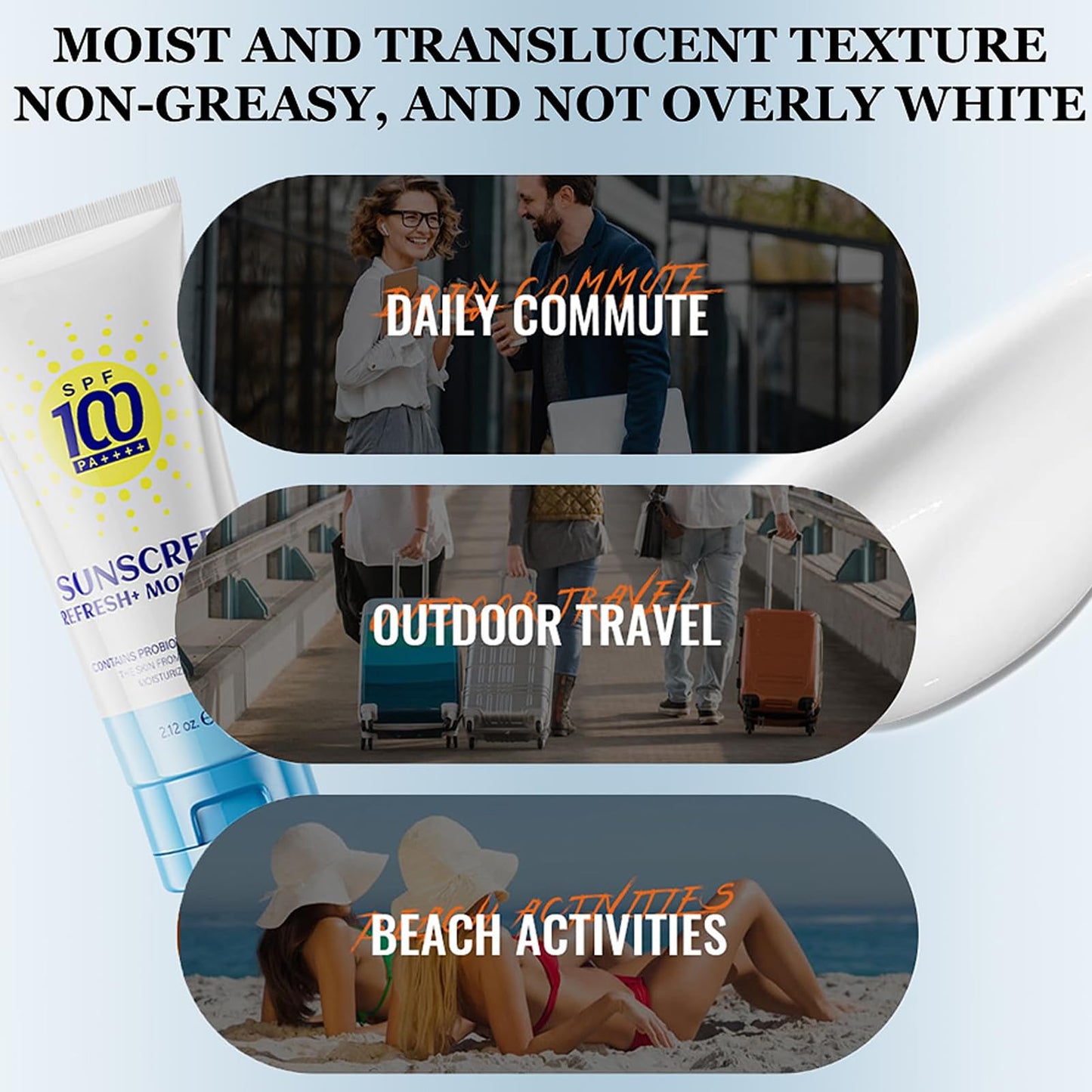 NLFOX Factor 100 Sun Cream - Spf 100 Sunscreen for Face - Refreshing Probiotic High Factor Sun Cream - Ultra Light UV Sun Protection,Non Greasy & Long Lasting Sunscreen for Sensitive Skin,60g