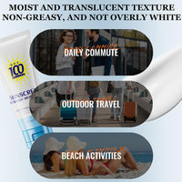 NLFOX Factor 100 Sun Cream - Spf 100 Sunscreen for Face - Refreshing Probiotic High Factor Sun Cream - Ultra Light UV Sun Protection,Non Greasy & Long Lasting Sunscreen for Sensitive Skin,60g