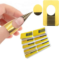 100 Pcs Nail Forms Self Adheisive Paper Nail Form Stickers Sculpting UV Builder Gel Polygel Nail Art Nail Extension Form - Professional Salon & Home Use