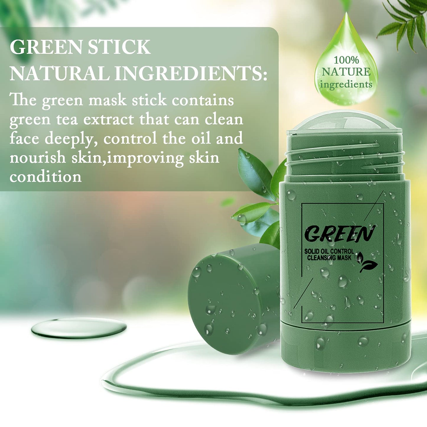 SUNDEER Green Tea Purifying Clay Mask,Face Moisturizes Deep Cleansing Oil Control,Blackhead Remover,Deep Clean Pore,Improves Skin Care for All Skin Types Men Women (Green Tea)