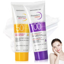 2Pcs Sunscreen SPF 50 100+, Sun Cream SPF PA+++, Face Moisturiser Sun Serum Korean Skin Care, Ultra Light UV Protetion Face Sunscreen, Factor 100 High Protection Sun Essence - Refreshing & No Sticky