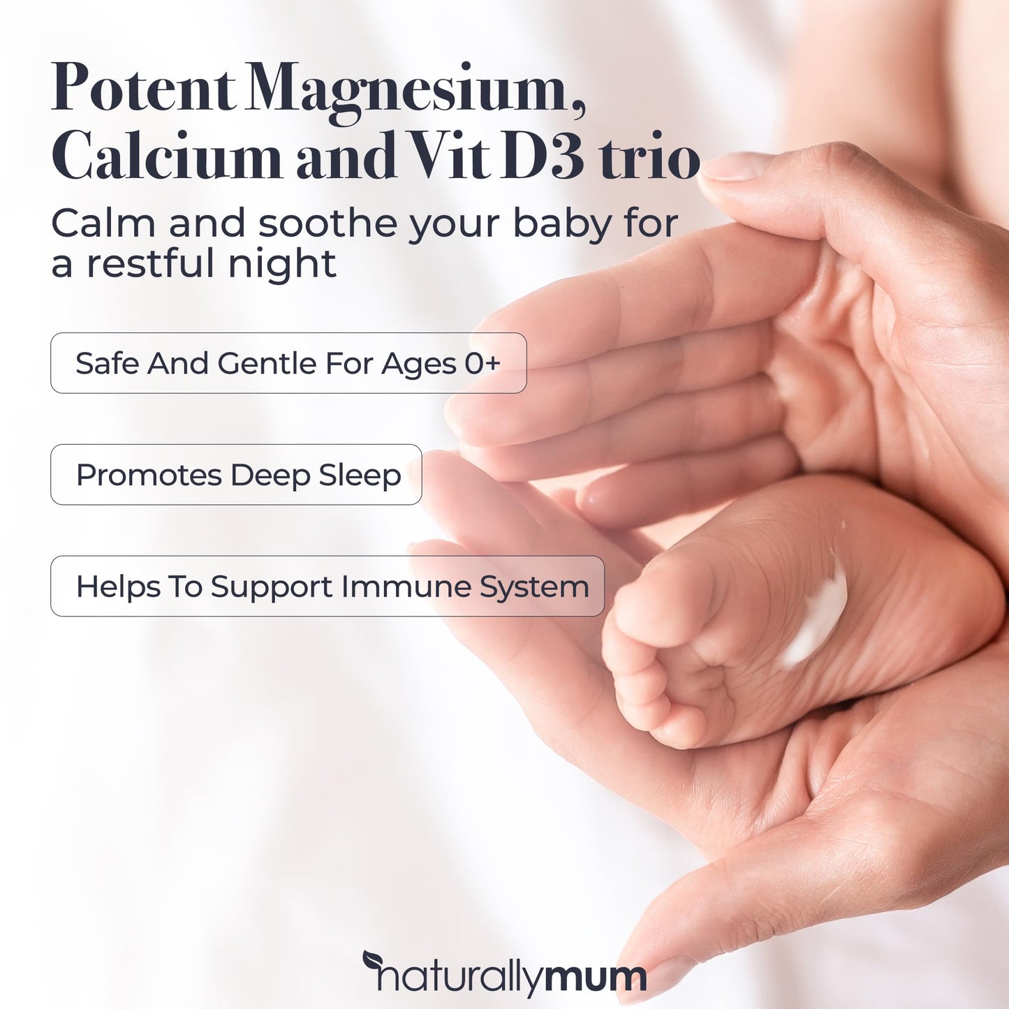 Baby Magnesium Lotion with Calcium & Vitamin D | Support for Sleep, Heart, Bone, Nerve, Gut and Muscle Health | Alternative to Melatonin | Lavender & Chamomile 4.2 fl oz