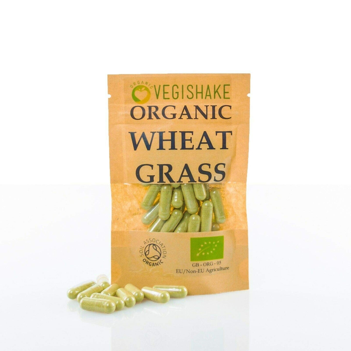 Organic Wheatgrass HPMC Capsules Nutrient Immune Rich Health Fitness Antioxidant Vegan Halal Kosher (60 Capsules)