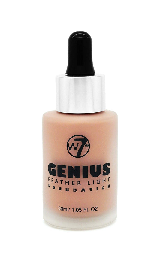 W7 Genius Super Smart Feather Natural Tan Light Make Up Foundation, 30 ml
