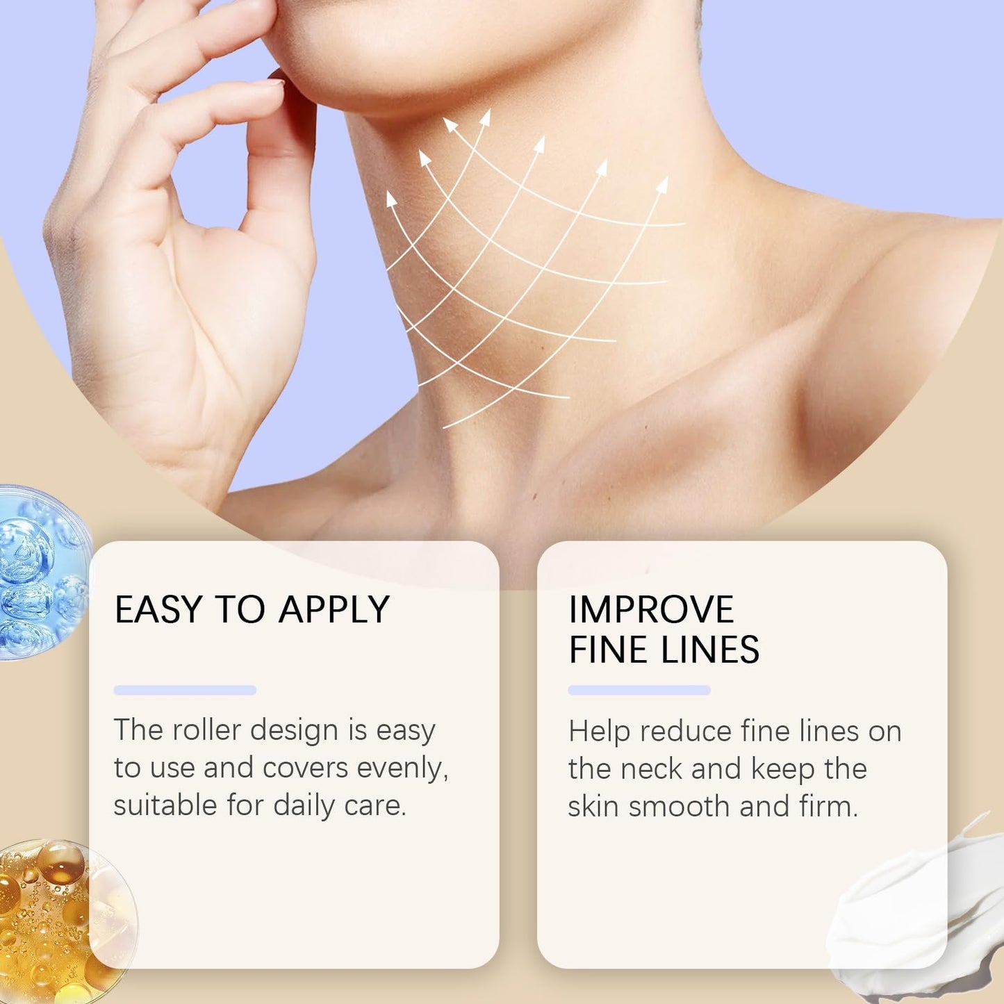 SingHao Neck Creams for Firming Roller,N/eck F/irming Tightening C/ream,Natural Anti-Aging Neck Cream,Neck Firming Cream for Woman,Tighten and Lift Neck Cream,Wrinkle Cream,Firm and Lift Sagging Skin