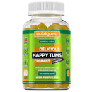 Nutrigums Happy TUMS Digestive Complex 60 Vegan Gummies. Pineapple Flavour. Gut Health with Probiotics 1.125 Billion CFU, Vitamins C, B3, B5, B6, Chamomile 1000mg and Xylitol. Two Months’ Supply by NUTRIGUMS®