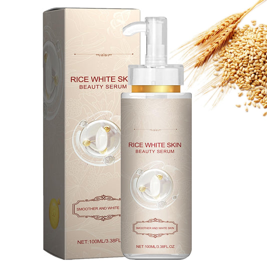 IZBEAUVO Organic Rice Serum, Anti-Wrinkle White Rice Face Serum, White Rice Serum for Face with Nicotinamide,White Rice Nourishing Essence Nourishing & Anti wrinkle & Dark Spot Remover Large-capacity 100 ML