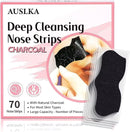 AUSLKA Blackhead Pore Strips - 70 Counts, Blackhead Remover- Deep Cleansing Charcoal Strips - Black Head Nose Strips -Black Head Remover
