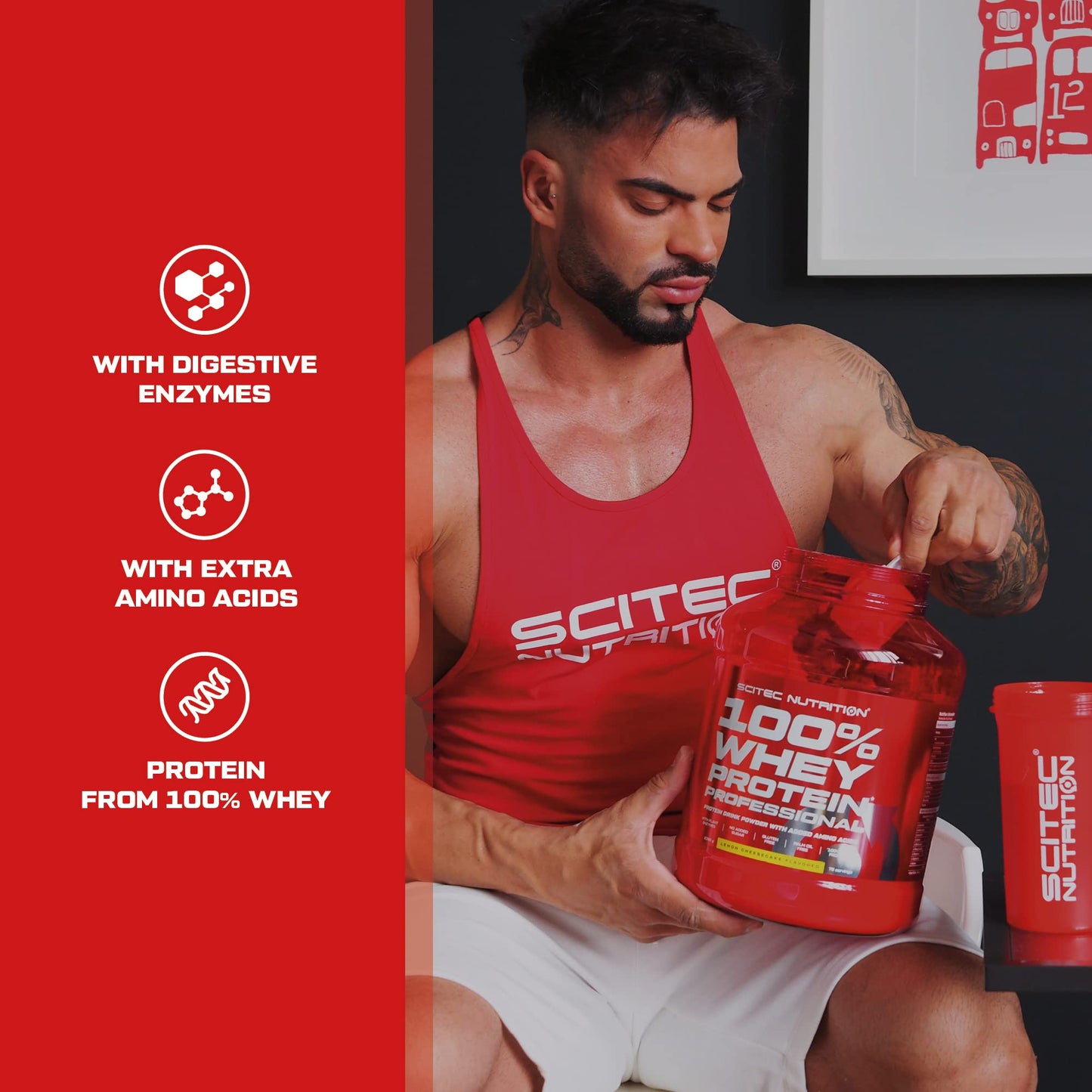 Scitec Nutrition 100% Whey Protein Professional – Enhanced with Extra Amino Acids & Digestive Enzymes – Gluten-Free – Palm Oil Free, 920 g, Salted Caramel