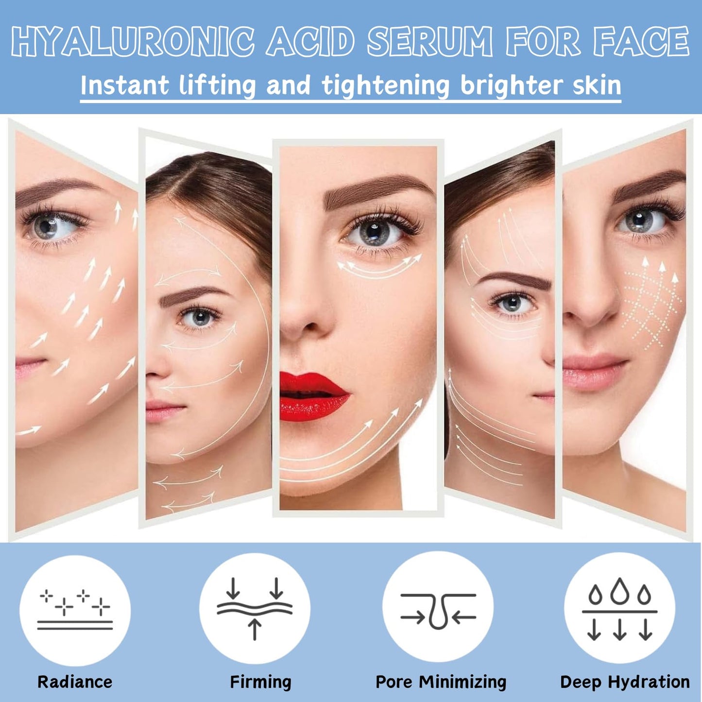 3% Ultra Hydrating Serum 3% Hyaluronic Acid Smoother Skin, Anti-Aging serum for face Single-Use Vials Skincare, Pre-makeup SkinCare, Hyaluronic Acid for Face Erasing Fine Lines and Wrinkles 1.2ml*30