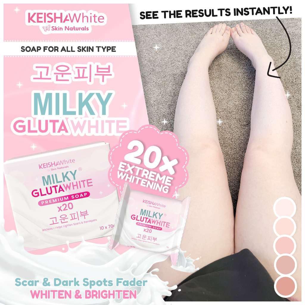 3 Bars Keishawhite Milky Gluta White premium Soap x20