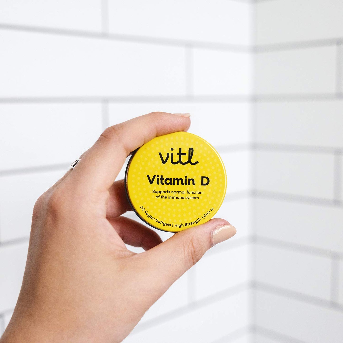 VITL Vitl Vitamin D3 | for Immune System, Bone, Teeth, Muscle, Heart Strength & Support | 30 Vegan Softgel Capsules in Pocket-Sized Tin