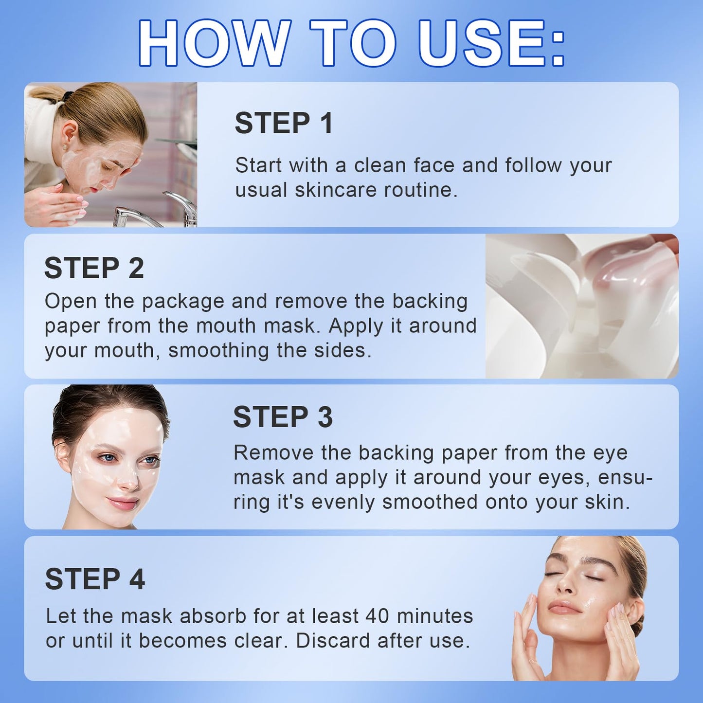 Tamiodfo Bio Collagen Face Mask, Intense Hydration, Soothing & Hydrating Overnight Hydrogel Mask, Reduce Fine Lines & Wrinkles, Pore Minimizing, Elasticity Improvement, Anti Aging and Rejuvinating Sheets 6pcs