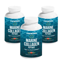 CORREXIKO Marine Collagen Pills, High Strength 2200mg Anti-Ageing Tablets (Canadian Wild-Caught Fish, not farmed) Hyaluronic Acid, VIT C & Minerals, for Skin Hair Nails Bones & Joints – Women & Men