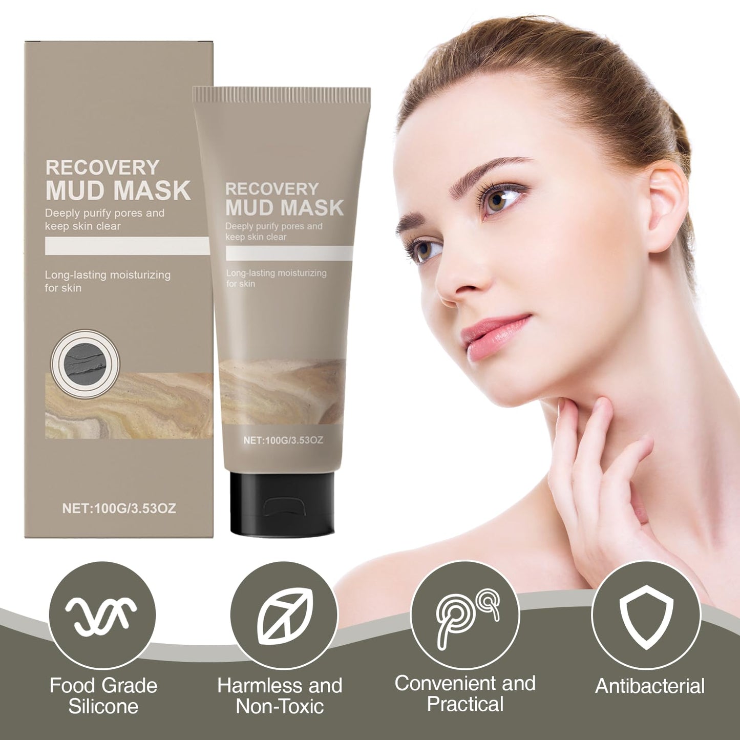 COWANIEE 100g Relief Recovery Mud Mask, Korean Mud Mask for Deep Cleansing