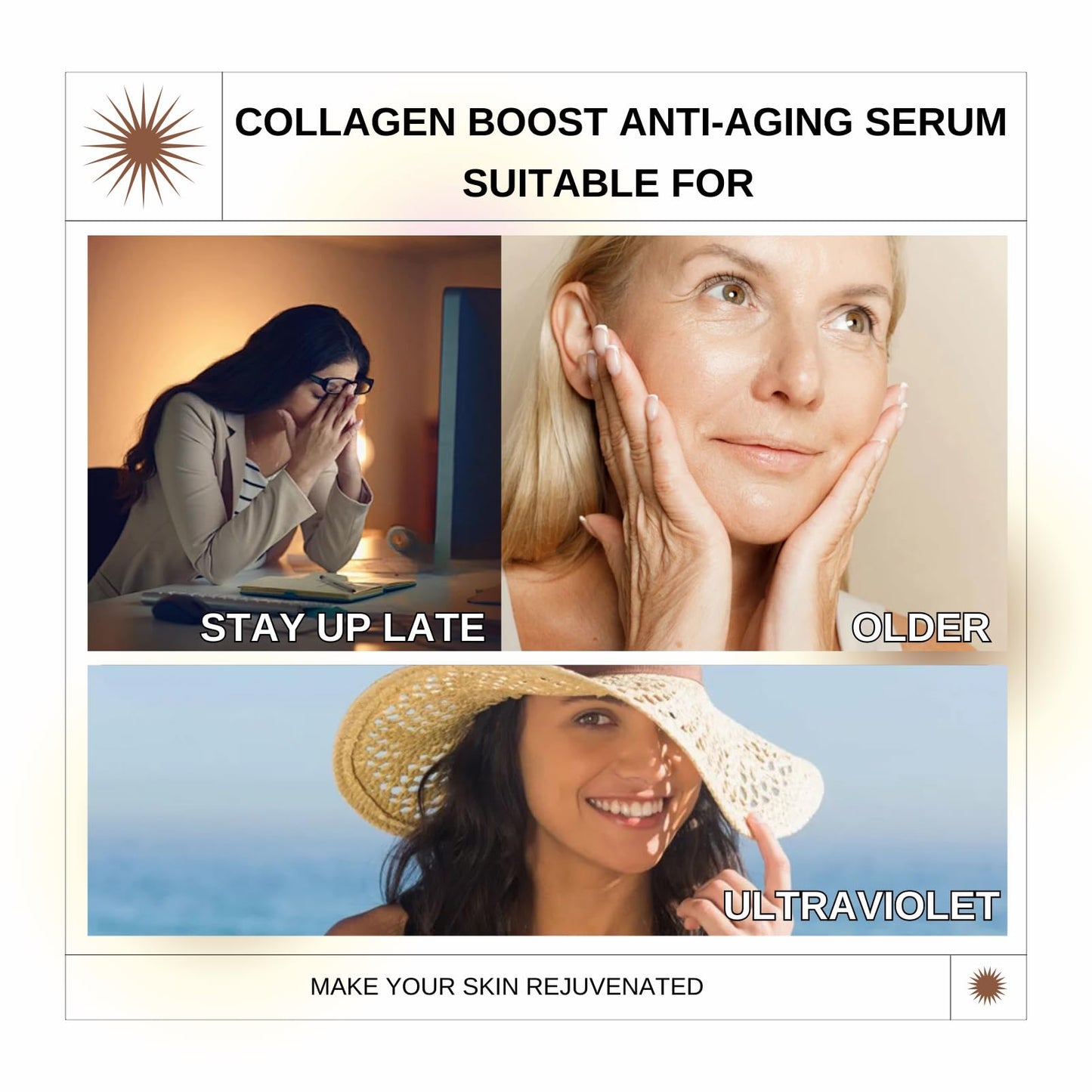Collagen Boost Anti-Aging Serum, Wrinkle Fillers That Work Hydrating Serum, Dark Spot Correcting Glow Serum,Collagen Boost Serum For Face,Anti Aging & Wrinkle For Youthful Large-capacity 100 ML