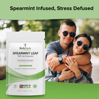 Bodygenix Spearmint Leaf Capsules - 500mg Hormonal Balance Digestive Health Fatigue & Stress Relief Support Antioxidant Formula Natural Food Supplement - 60 Capsules 2 Month Supply