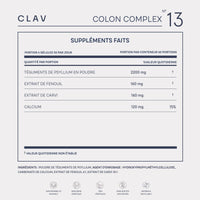 CLAV Psyllium Husks Capsules - 2200mg Soluble Fibre Supplement per Serving - Colon Complex with Fennel, Caraway Extract & Calcium - 120 Vegan Capsules - Made in Germany