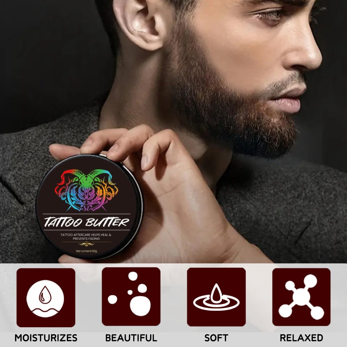 Tattoo Butter - Tattoo Aftercare - Tattoo Aftercare Body Butter for Color Enhancement,Hydrating,Nourishing - Natural Tattoo Body Moisturiser - Tattoo Aftercare Butter Balm - Tattoo Aftercare Cream