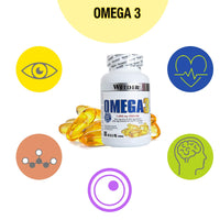 Weider Omega 3. 90 Capsules. EPA and DHA. Enriched with Vitamin E