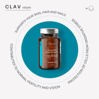 CLAV Zinc 25mg Vegan Certified - 180 Elemental Zinc Tablets in a Jar (6 Months Supply) - High Strength Zinc Bisglycinate Mineral Supplement - Supports Immune System, Hair, Skin & Nails for Women & Men