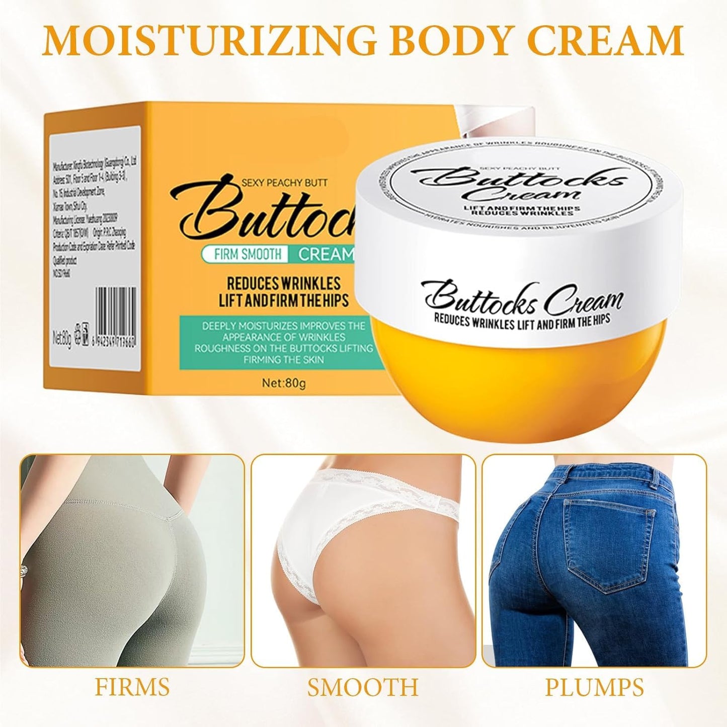 Bum bum Cream Brazilian Bumbum Cream Hip Lift up Cream Smoother Firmer Skin Hydrates and Nourishes Fast Absorbing for Body