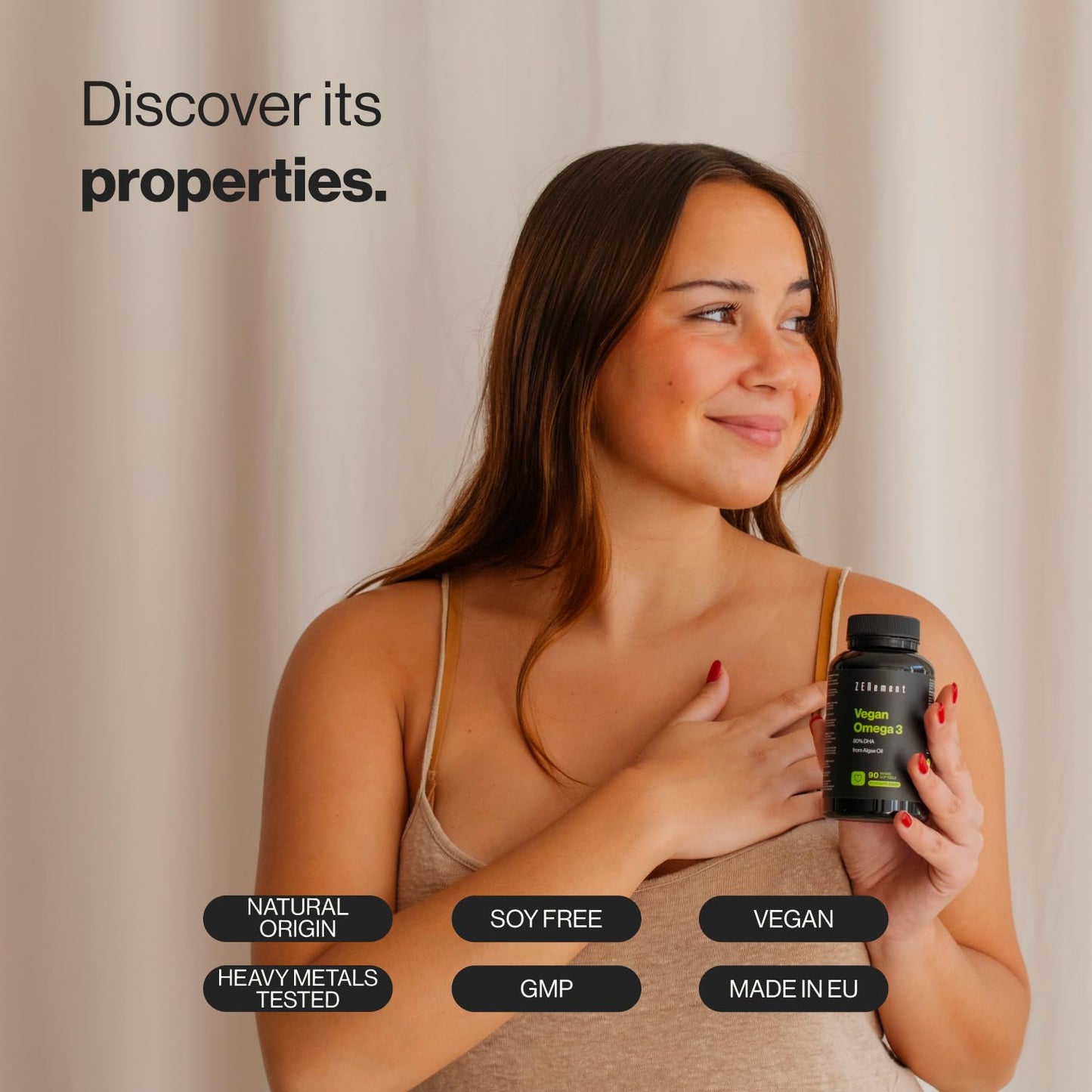 Vegan Omega 3 80% DHA - from Algae Oil - 900 mg DHA per daily Dose (2 Capsules) - in The form of Triglycerides - 90 Softgels