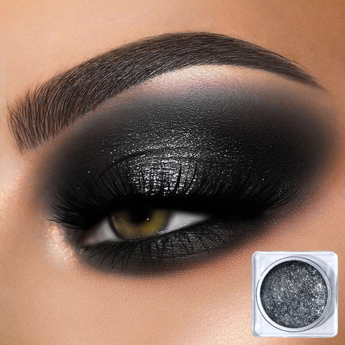 LYNTYAOU Silvery Gray Glitter Eyeshadow, Shimmer Cream Eye Shadow, Metallic Smoky Single Eye Shadow Cool Make-Up Palettes, Smooth Shiny Pearlescent Blendable Liquid Eyeshadow For Women Makeup (5g)