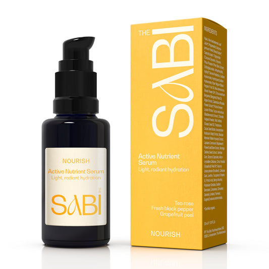 All-Natural Antioxidant Serum: 100% Vegan Collagen Serum, Natural Hyaluronic Acid, Vitamin C + Seaweed Ferments. For Hormonal Breakout Prone Skin, 30ml |The SABI Active Nutrient Sensitive Skin Serum