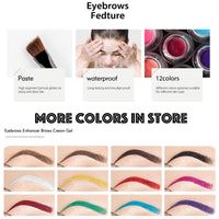 RUICHING Red Eyebrow Gel, Brow Pomade, Brow Dye with Brush, Christmas Makeup Waterproof Long Lasting Tinted Brow Gel, Smudge-Proof Sweat Resistant Brow Cream