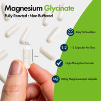 YourSupplements Magnesium Glycinate by Your Supplements | UK Made | True Unblended Bisglycinate | 120 High Absorption Capsules | Suitable for Vegetarians & Vegans