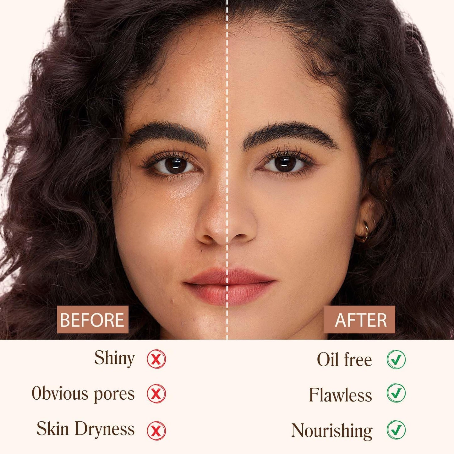 NLFOX 4 in 1 Colour Changing Foundation - Colour Changing Mature Skin Foundation - SPF50 Full Coverage Moisturizing Liquid Foundation - Long Wearing & Waterproof Concealer for All Skin