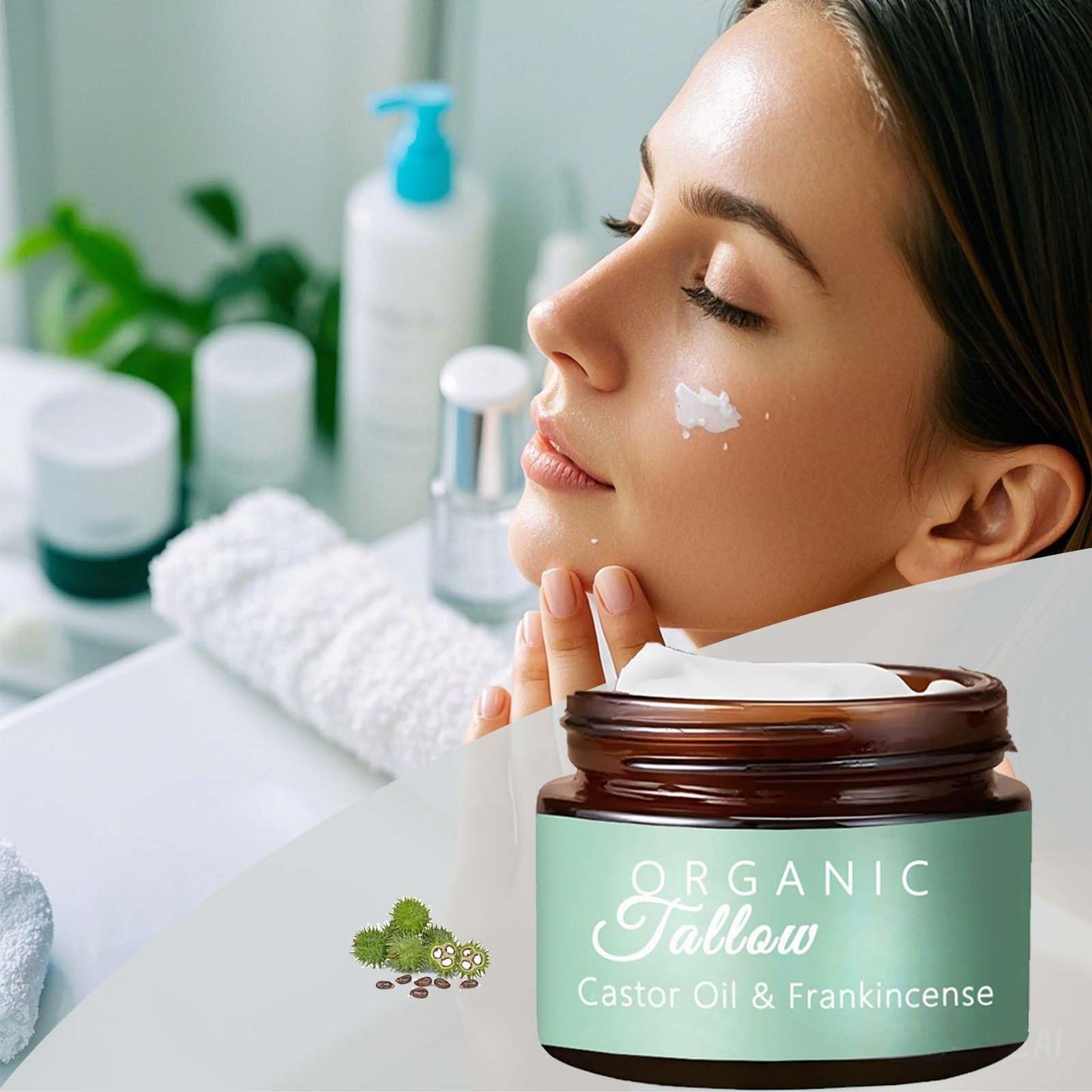 Yongst Grass-Fed Beef Tallow Moisturizer with Frankincense & Castor Oil – Nourishing Skin & Face Balm Enriched with Manuka Honey for Deep Hydration, Ideal for Face & Body Care