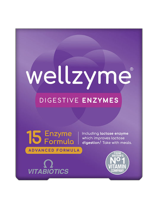 Wellzyme Digestive Advanced 15 Enzyme Formula, Vitabiotics - 60 Count