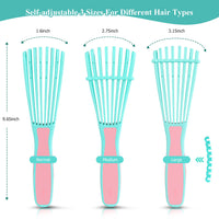 URTHEONE Hair Brush,Detangle Hair Brush, Detangler Brush for Women Men Adults Kids Afro American Type 3a-4c, Detangling Nylon Bristle Brush for Kinky Curly Coily Wavy Wet and Dry Hair,Pinkgreen