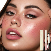 Xunzhi Natural Freckle Blush Pen, 2-in-1 Light Brown Liquid Freckle Stamp and Soft Pink Liquid Blush for Cheeks,Blushers for Cheeks Make Up,Powder B/lush,F/reckle Pen,Fake Freckles,Makeup B/lush