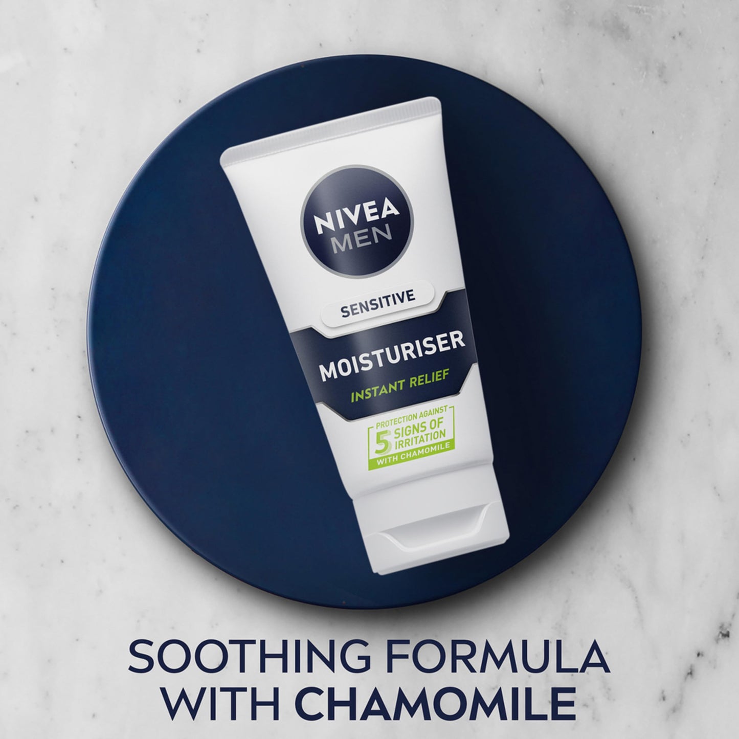 NIVEA MEN Sensitive Face Moisturiser with Zero Percent Alcohol, Sensitive Skin Moisturiser, Men's Skin Care Essentials, (75ml)