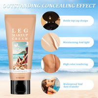 Guegine Leg Makeup to Cover Veins,Leg Makeup Full Coverage Waterproof,Body Concealer Long-Lasting,Light,Easy to Apply,Anti-Fading (Dark Skin Color,100g)