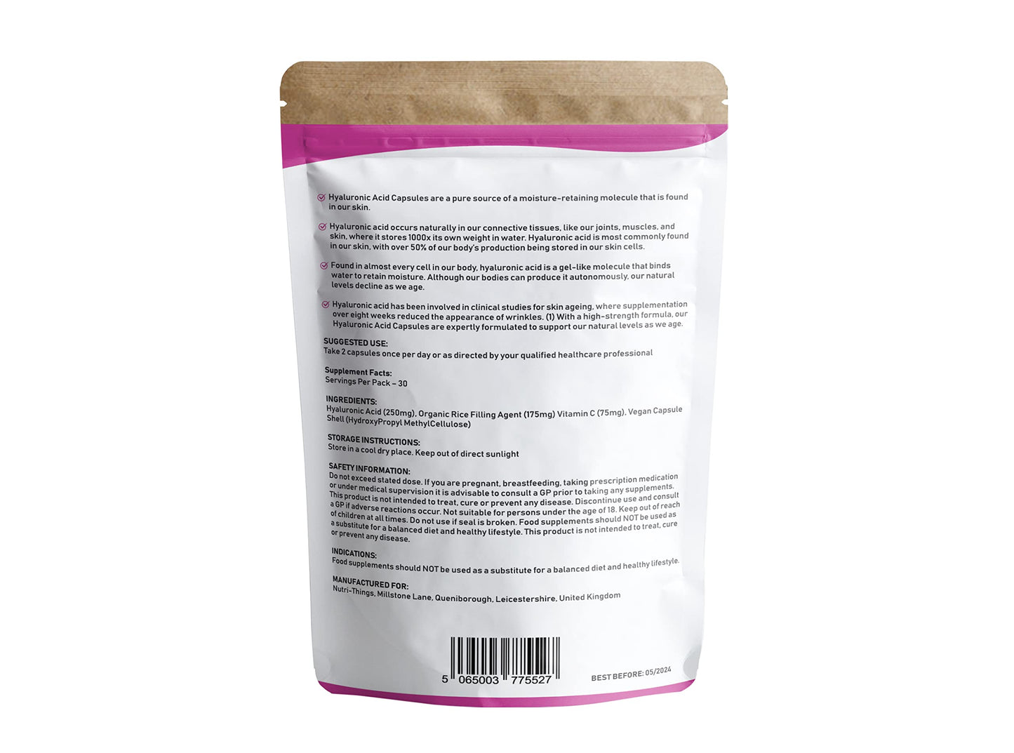 Hyaluronic Acid Capsules with Added Vitamin C | Hyaluronic Acid Tablets which Supplements a Healthy Lifestyle