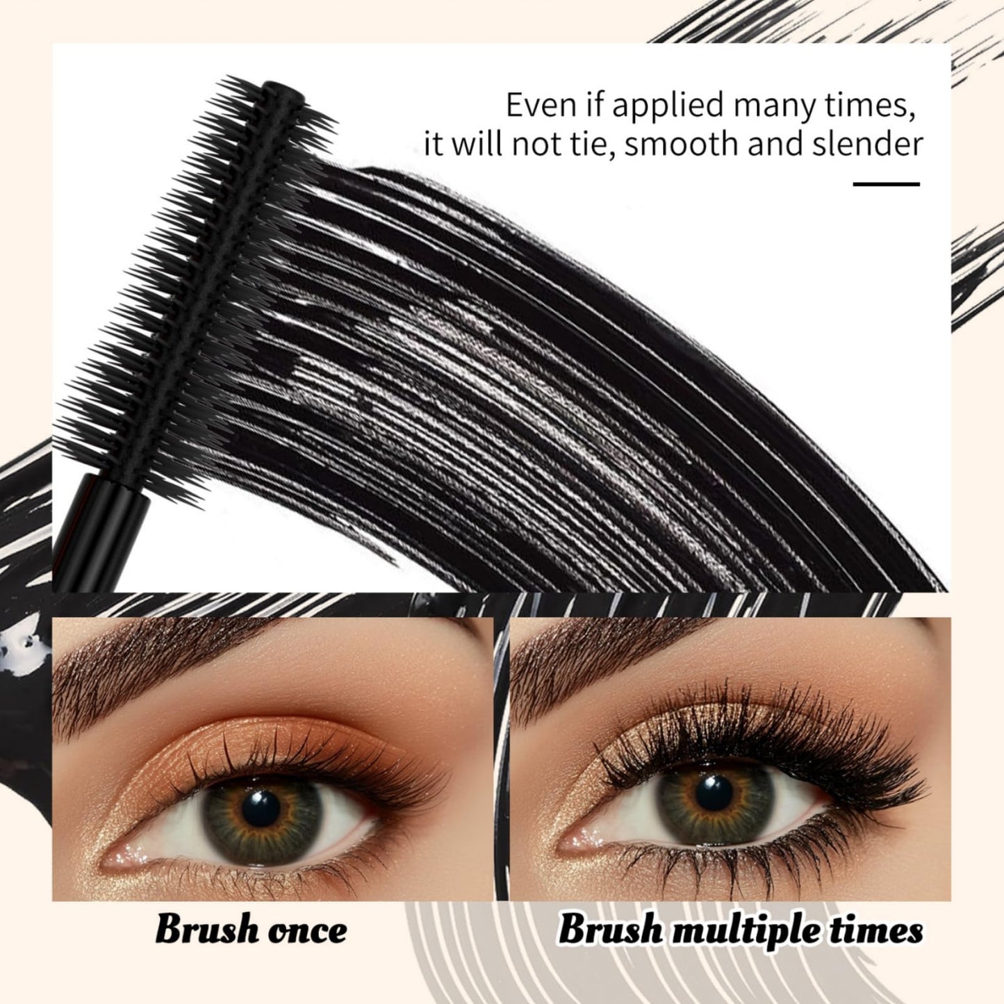SingHao Mascara Black Waterproof for Women,Mascara Black Volume and Length Waterproof,False Lash Effect Ma/scara,High Heels Bla/ck M/ascara,Lengthening Wate/rproof Ma/scara,Wat/erproof & Smudge-Proof