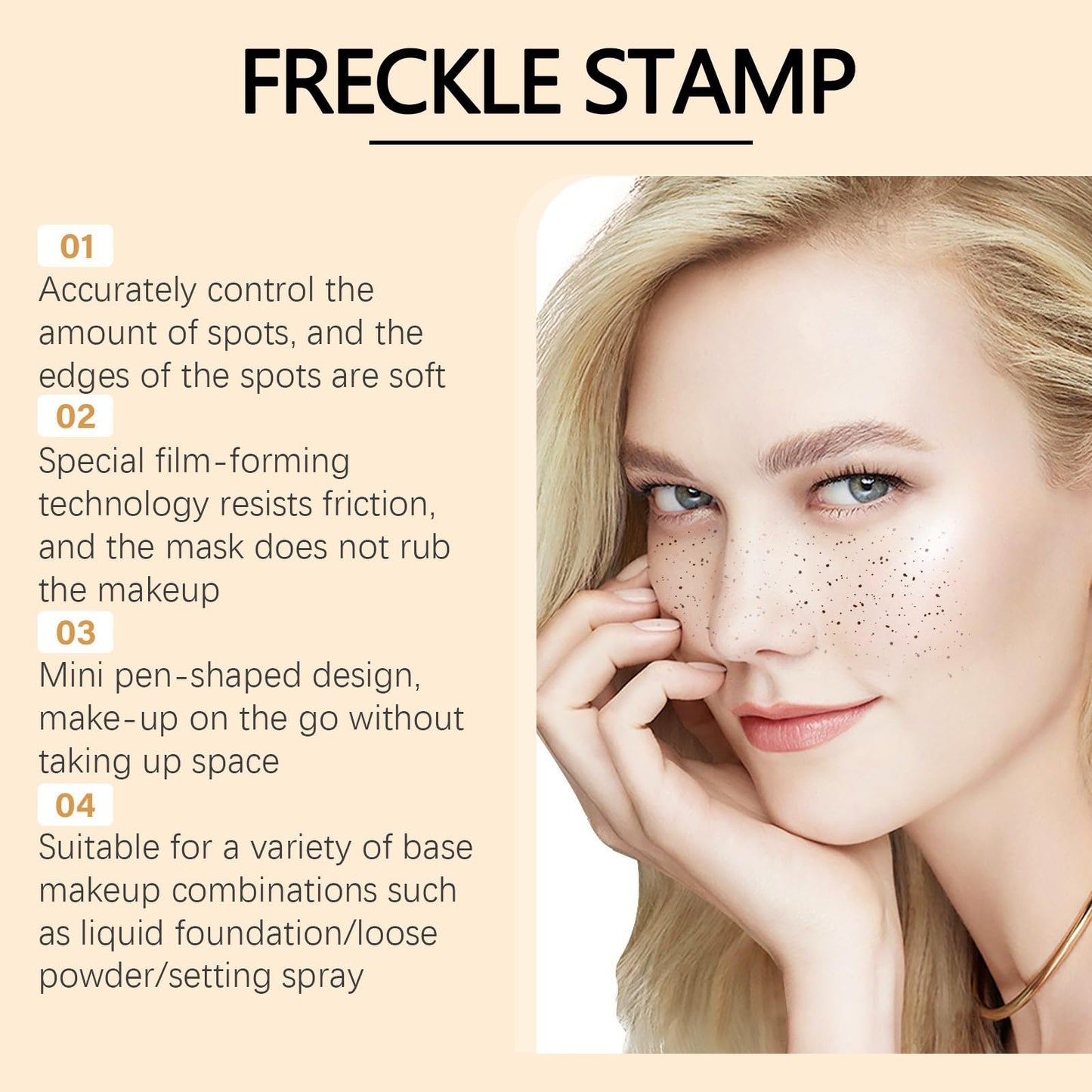 Xunzhi Natural Freckle Blush Pen, 2-in-1 Light Brown Liquid Freckle Stamp and Soft Pink Liquid Blush for Cheeks,Blushers for Cheeks Make Up,Powder B/lush,F/reckle Pen,Fake Freckles,Makeup B/lush