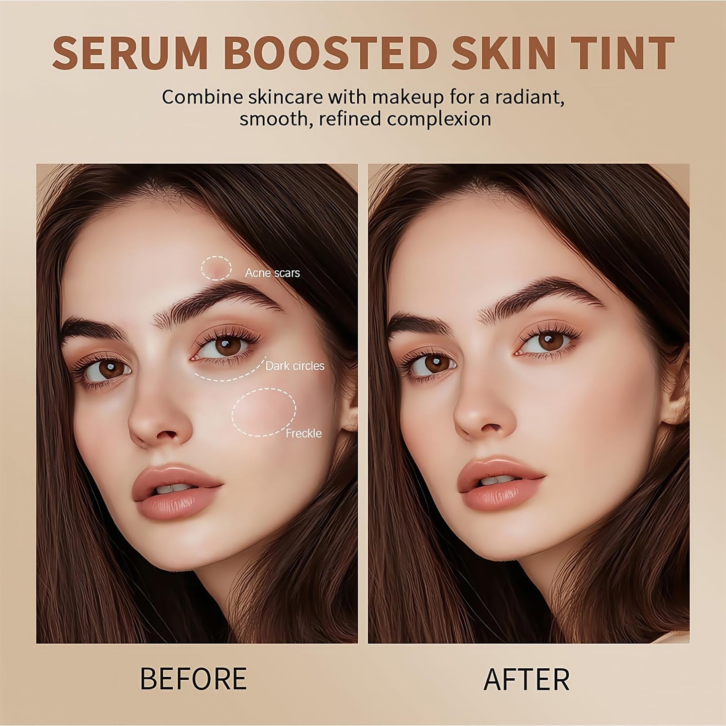 Coloroom Skin Tint Foundation Stick – Hydrating Tinted Moisturiser & Portable Beauty Balm Serum Boosted Makeup Stick for Face