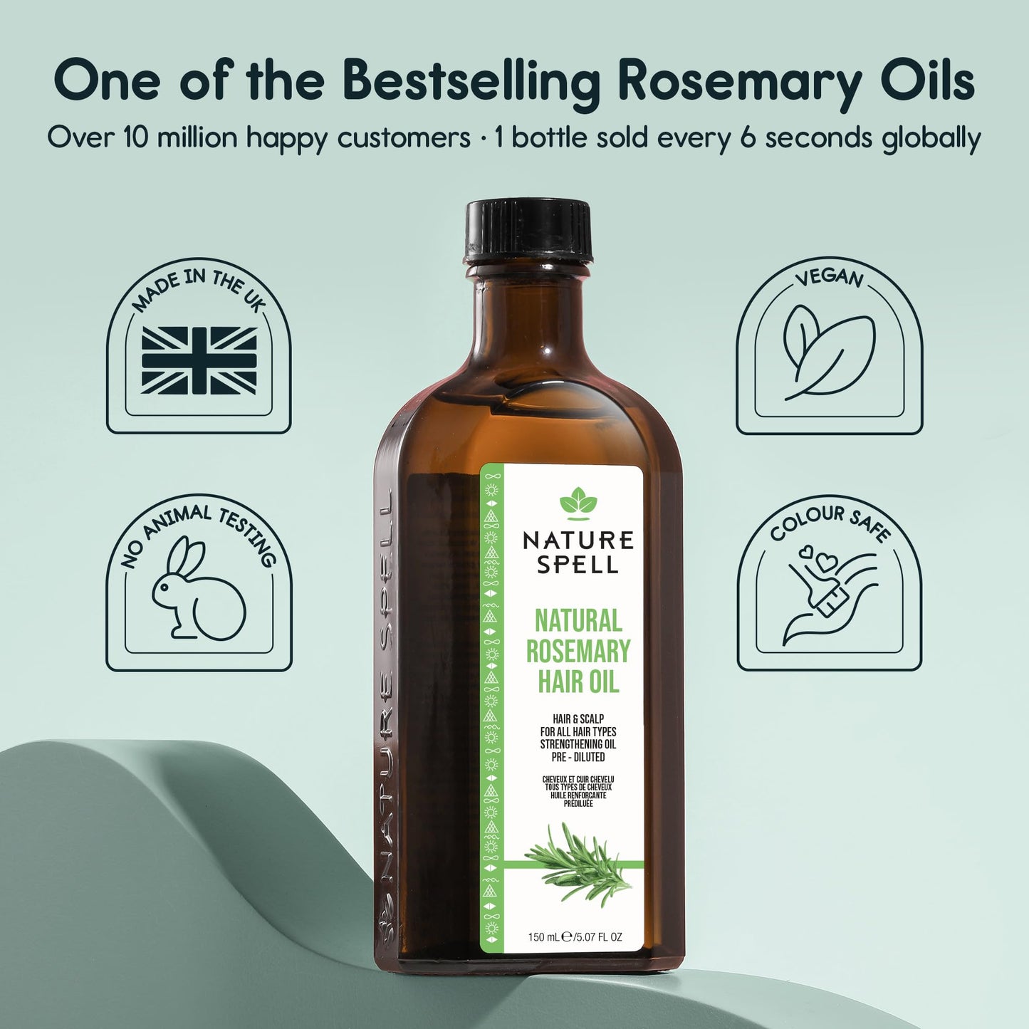 Nature Spell Rosemary Oil for Hair Growth with Pump Dispenser, 150ml
