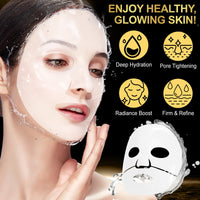 Buyourtaste Advanced Snail Mucin Glass Glow Hydrogel Face Masks, 4Pcs Collagen Face Mask, Snail Mucin Serum Mask, Snail Mucin Face Mask, Hydrating, Soothing & Firming, Brighten Skin, Reduce Fine Lines