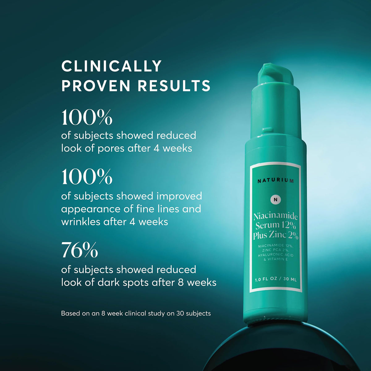 Naturium Niacinamide Face Serum 12% Plus Zinc 2%, Skin Complexion Treatment & Pore Minimizer, with Hyaluronic Acid & Vitamin E | 1.0 FL OZ / 30 ML