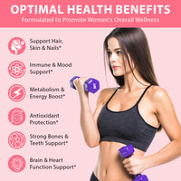VOSIFSDIY Womens Multivitamin Gummy 60p, Multivitamin for Women, Boosts Healthy Bones Hair Skin and Nails, Boosts Immunity Energy, Strawberry Flavor