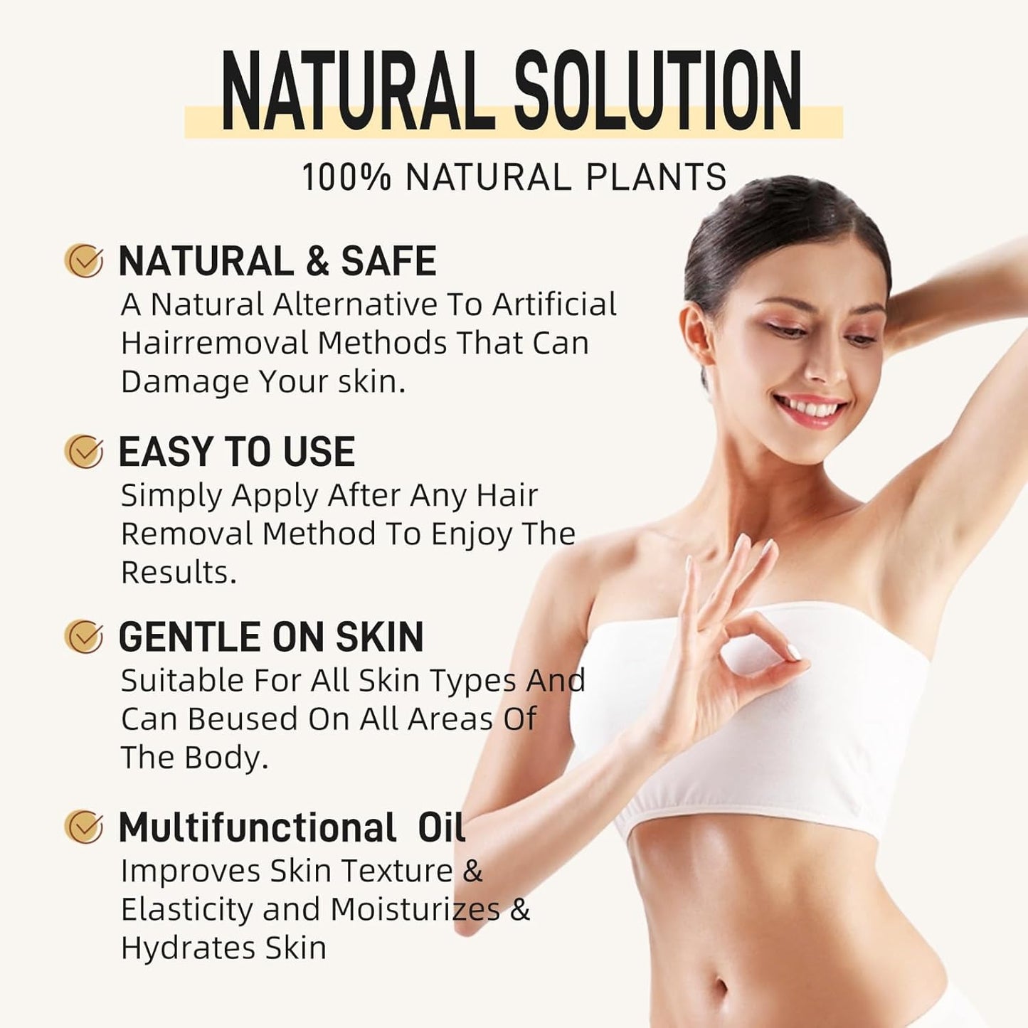 FunnAura 2 Pcs Cyperus Rotundus Oil, Organic Hair Removal Care Oil for Moisturizing and Soothing